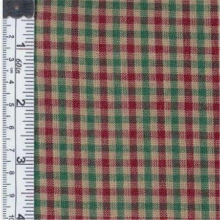 TEXTILE CREATIONS Textile Creations 234 Rustic Woven Fabric; Check Xmas Green; Red And Beige; 15 yd. 234